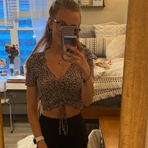 cheetah scrunch top